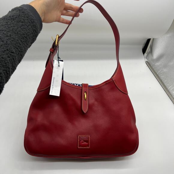 Dooney & Bourke Handbags Florentine Leather Crescent Hobo Bags Red - Picture 1 of 16